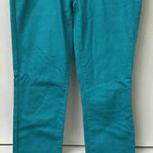 Teal green skinny jeans
